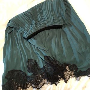 Zara Emerald Pleated Skirt